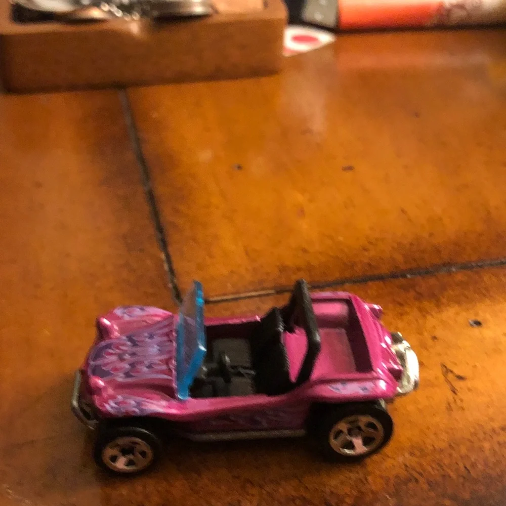 Pink Toy Dune Buggy with Graphic Flames